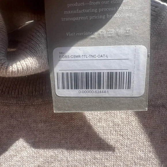 Everlane women's Turtleneck Sweater Dress in Light Brown - Picture 7 of 7